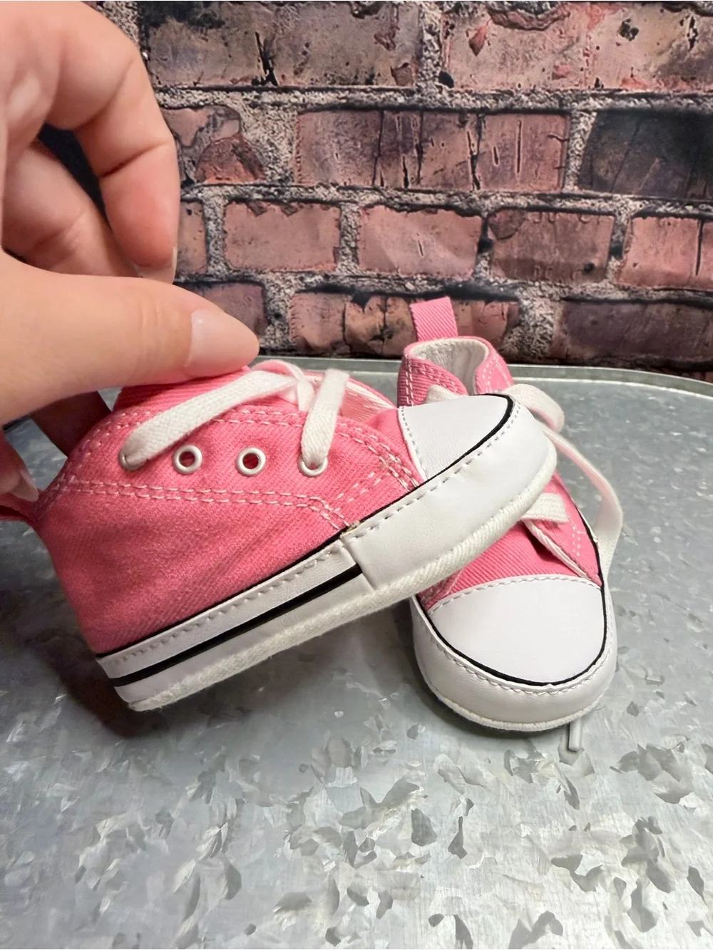 Converse Pink Canvas Kids Lace-Up Sneakers